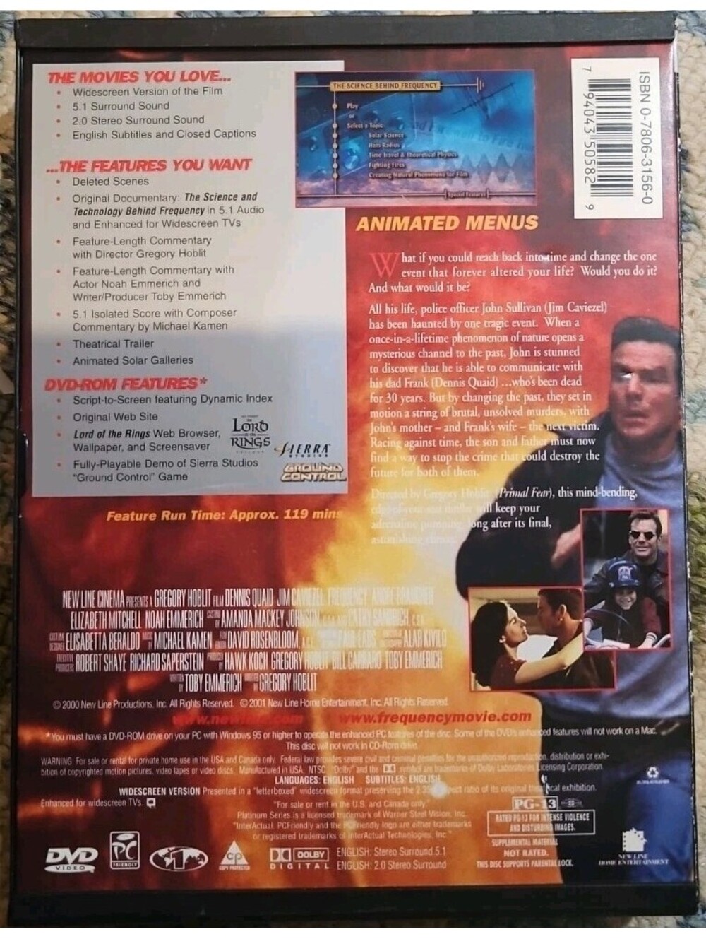 Frequency (DVD, 2000) TESTED - Picture 2 of 4